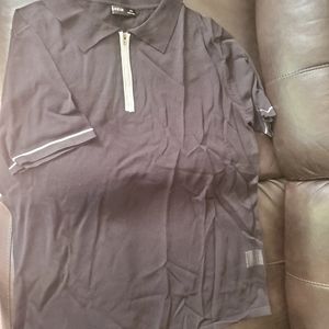 Shear zip up polo shirt